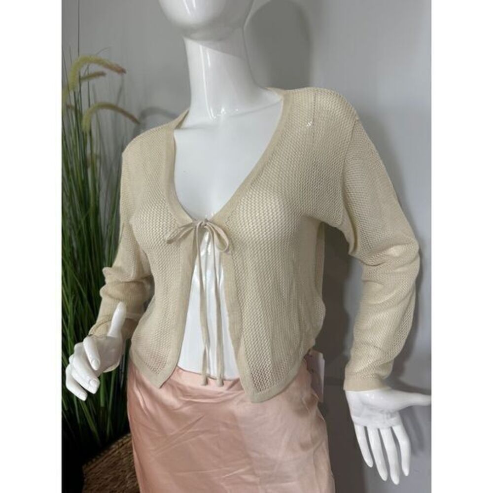 Commense Tie Front Eyelet Cardigan Size‎ M